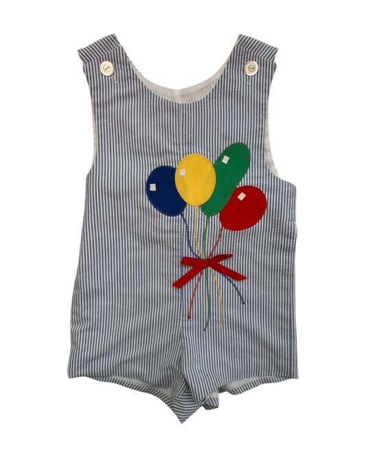 3T Toddler Boys Kelly’s Kids Vintage Birthday Balloon Shortall Romper