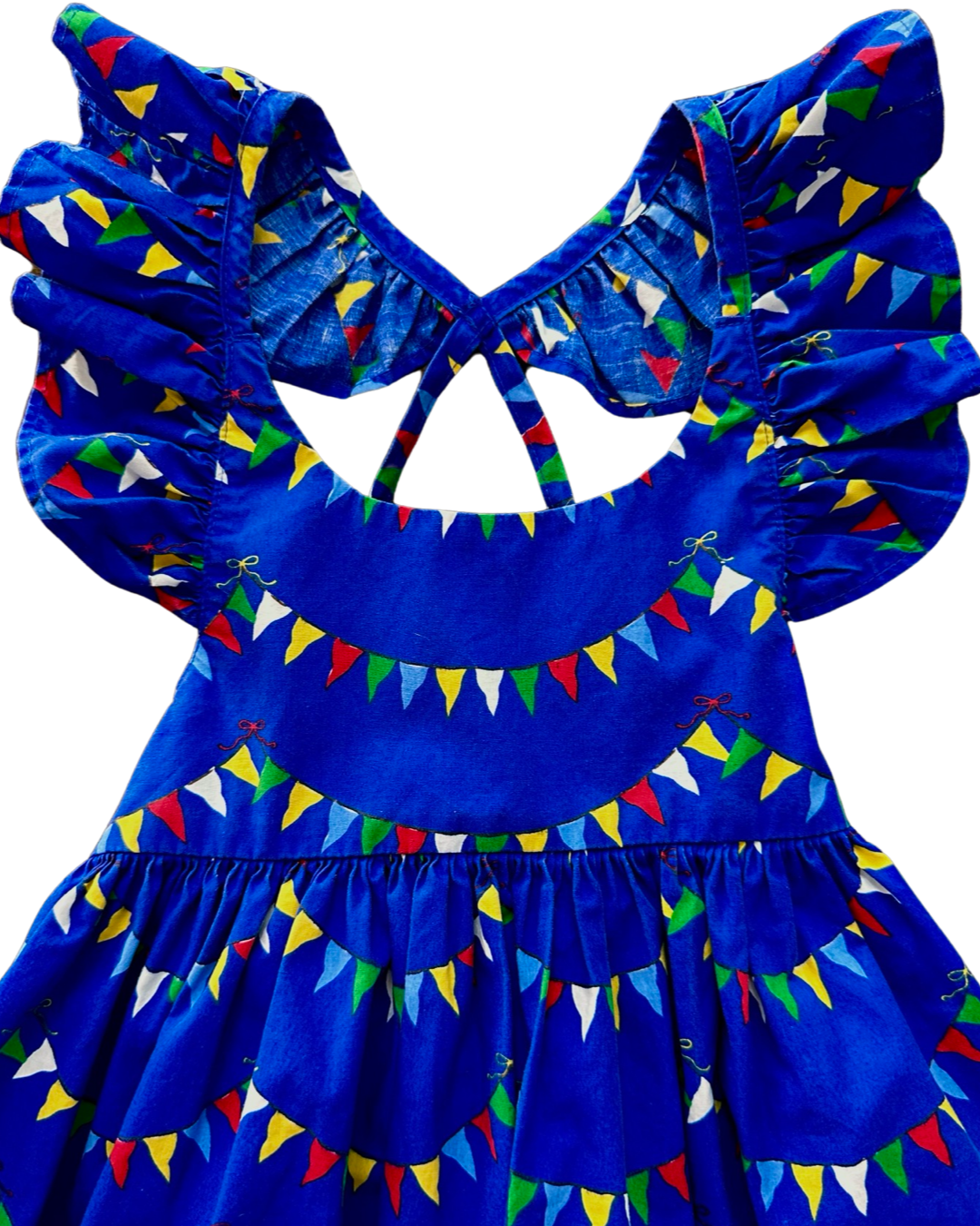 2T Toddler Girl Eleanor Rose Blue Celebrations Flag Dress