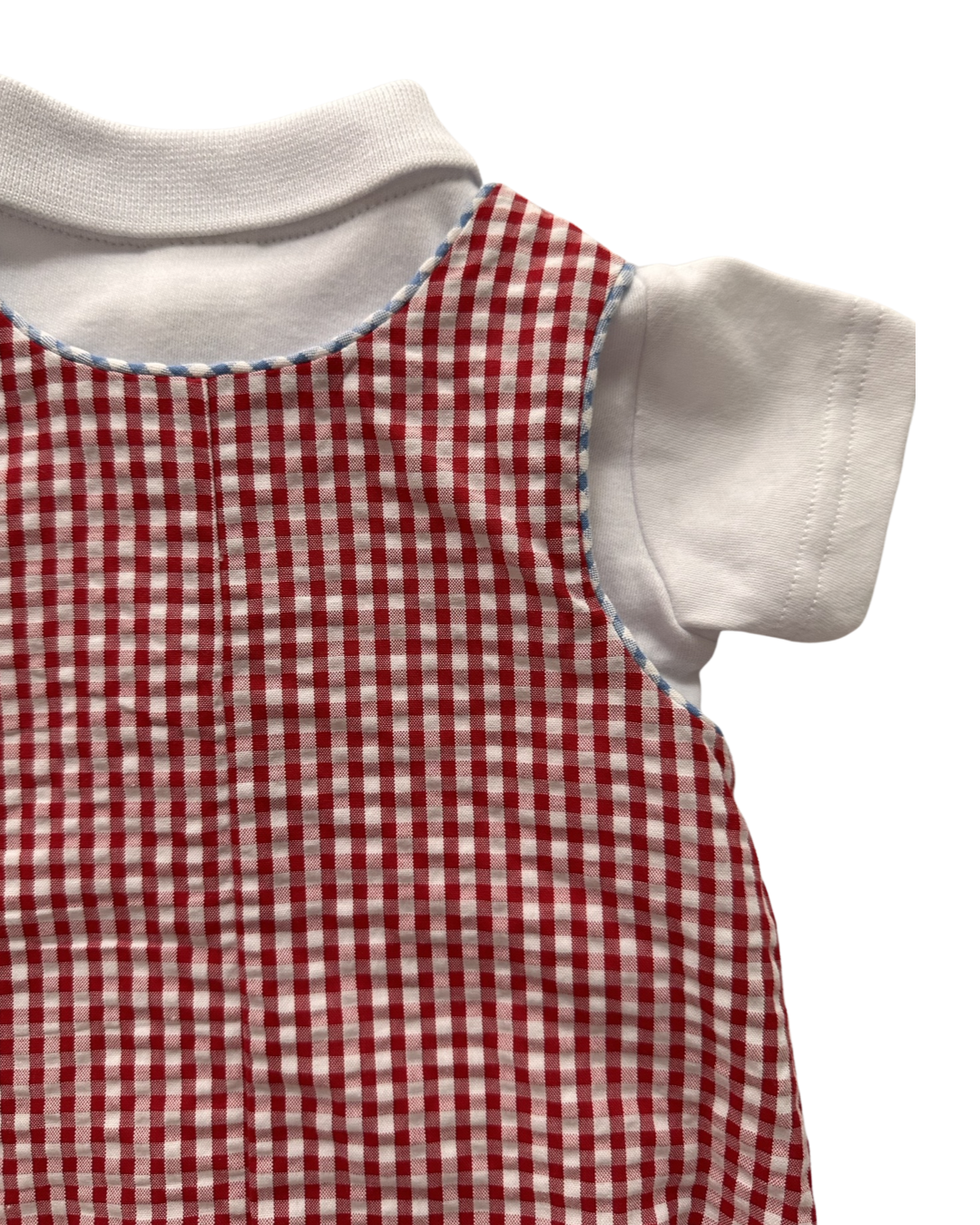 6-9M Baby Boy Starting Out Red Gingham Bubble w/ White Shirt