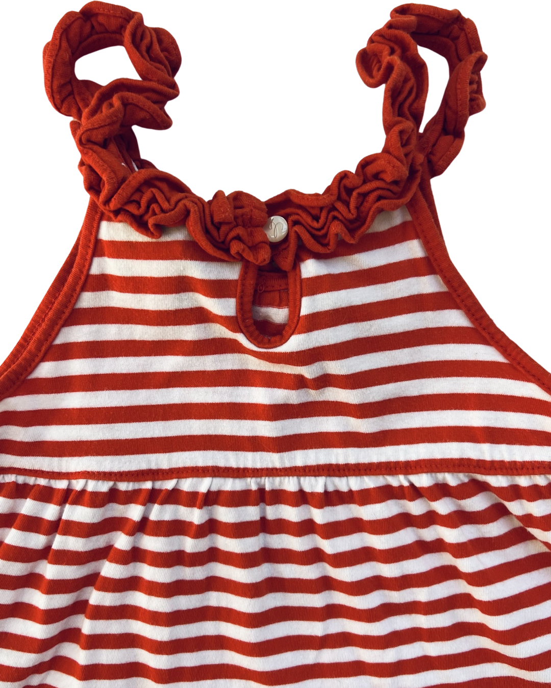 24M Baby Girl Red / White Striped Chaps Dress w/ Bloomers