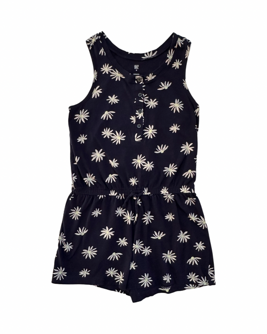 Girls Size 8/9 Youth Medium Gap Kids Navy Daisy Floral Romper