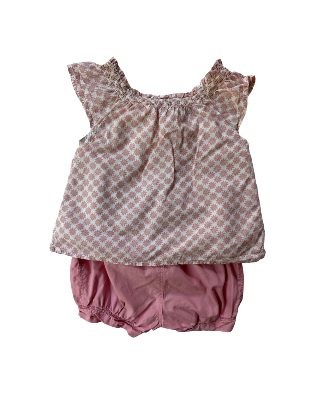 6-12M Baby Girl Baby Gap Pink Daisy Top & Pink Shorts