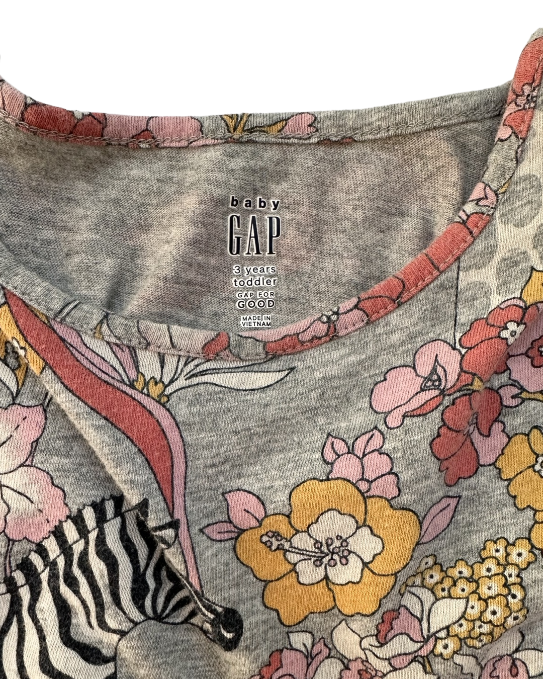 3T Toddler Girl Baby Gap Floral Zebra & Giraffe Top