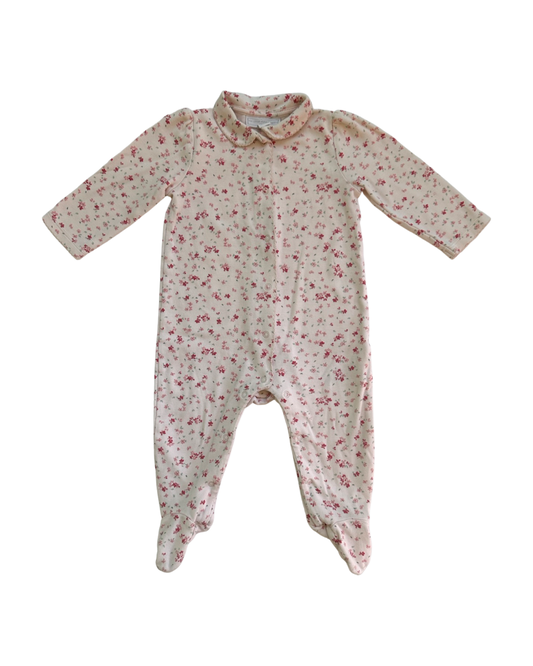 6-9M Baby Girl The Little White Company London Pink Floral Sleeper