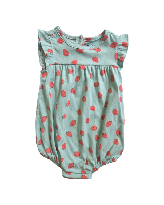 6-12M Baby Girl Old Navy Strawberry Bubble Onesie