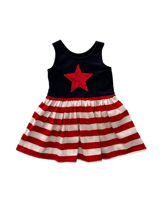 12-18M Baby Girl The Children’s Place Red / White & Blue Sequin Star Dress