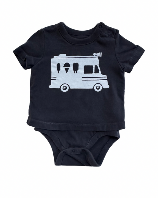 3-6M Baby Boy Baby Gap Grey Ice Cream Truck Onesie Shirt