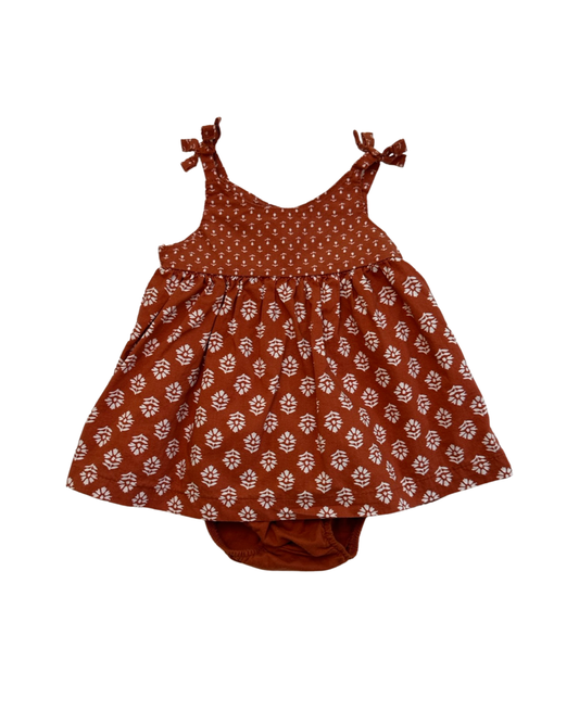 Newborn Baby Girl Carters Pumpkin Spice Colored Dress w/ Bloomers