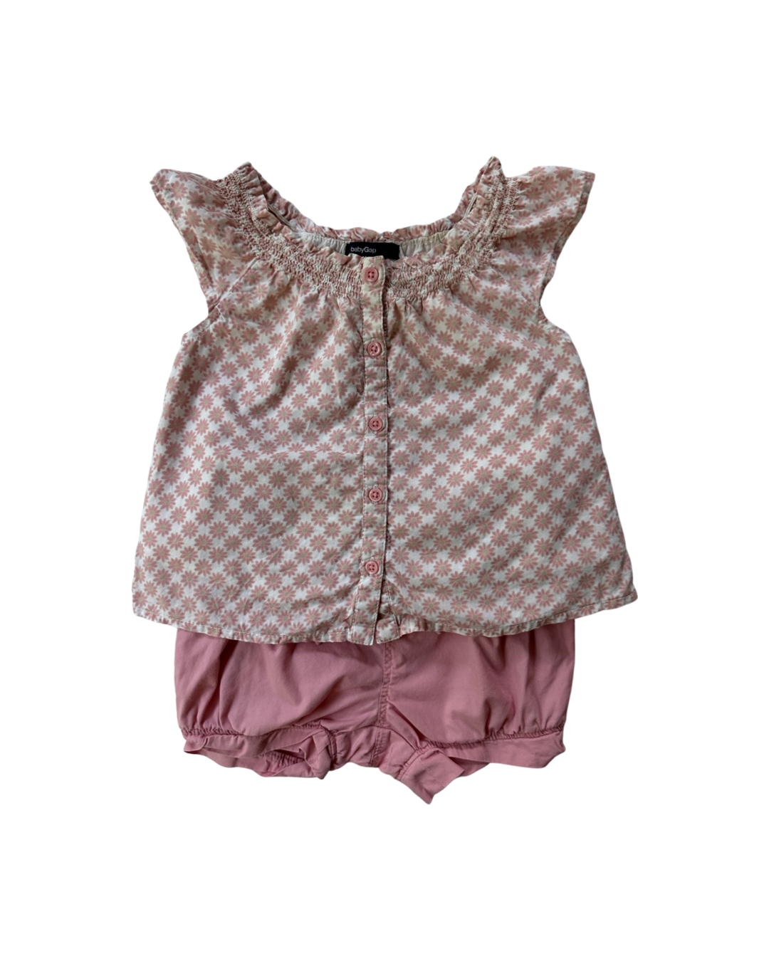 6-12M Baby Girl Baby Gap Pink Daisy Top & Pink Shorts