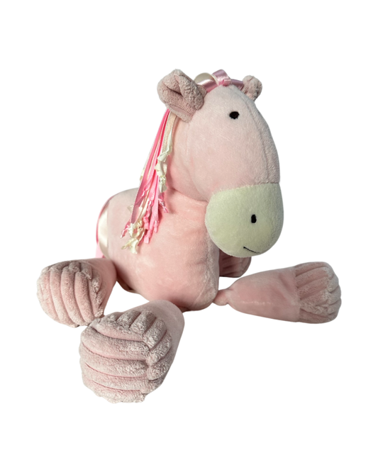 Jellycat Baby 14” Pink Plush Sensory Rattle Horse Toy