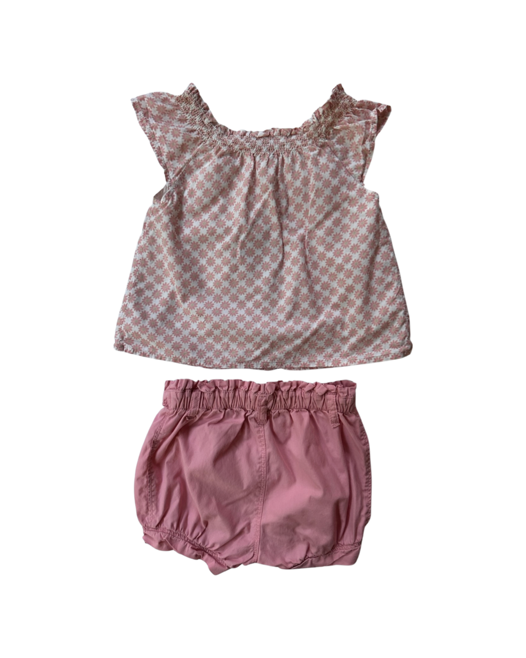 6-12M Baby Girl Baby Gap Pink Daisy Top & Pink Shorts