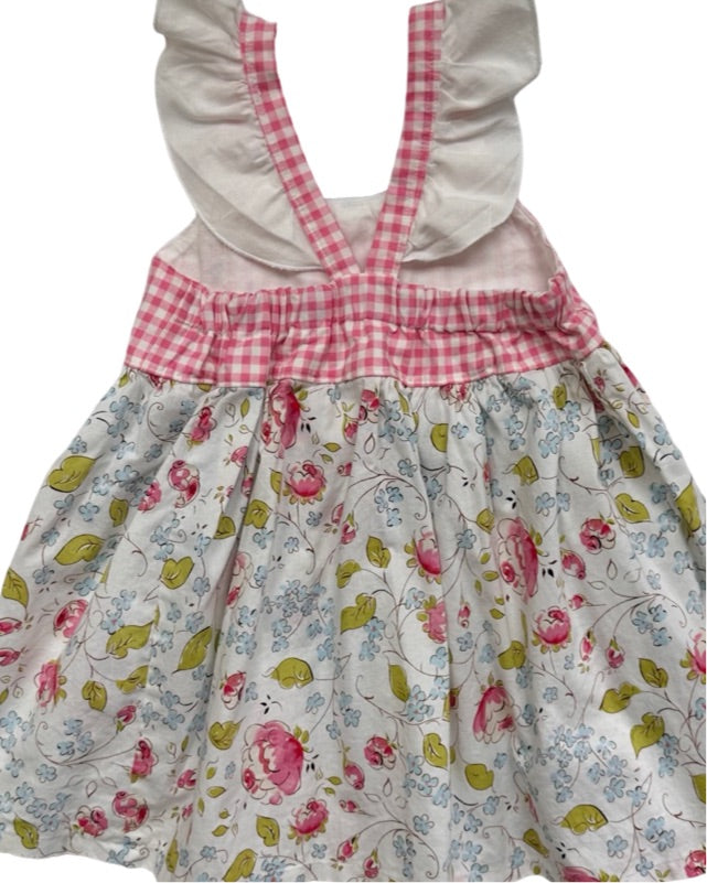 18M-24M Baby Girl Boutique Flutter Sleeve Pink Floral Dress