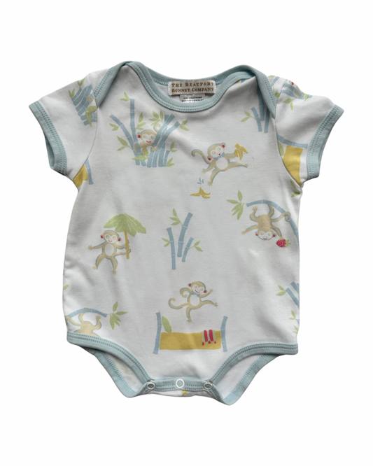 6M-12M Baby Boy TBBC Beaufort Bonnet Company Monkey Onesie