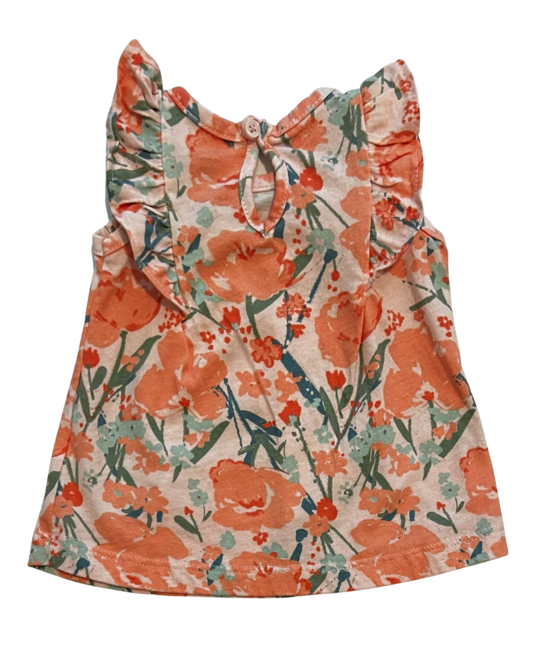 3M Baby Girl Coral Floral Carters Top