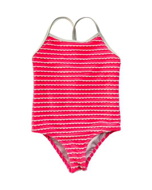 3T Toddler / 4T Toddler Girl Sunuva Hot Pink / White Striped One Piece Swim Suit