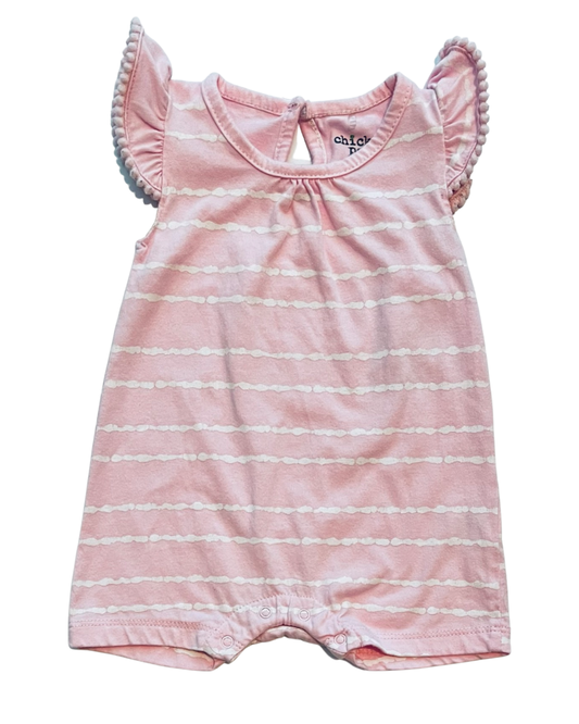 0-3M Baby Girl Chick Pea Pink Bubble Romper