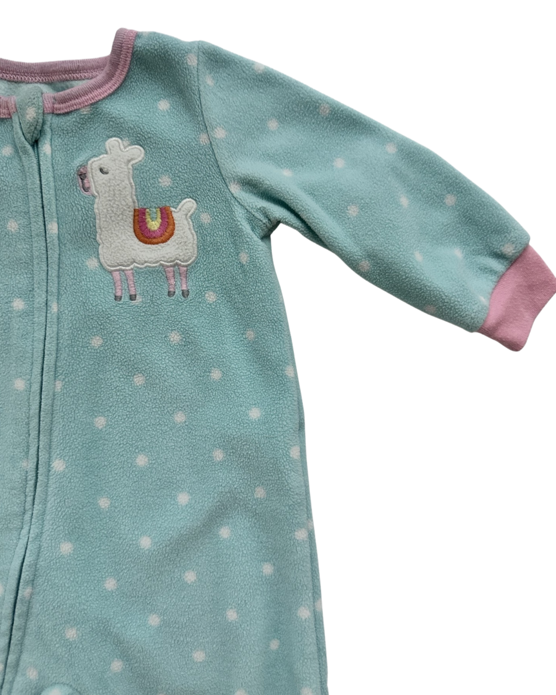 9M Baby Girl Absorba Fleece Llama Sleeper PJs