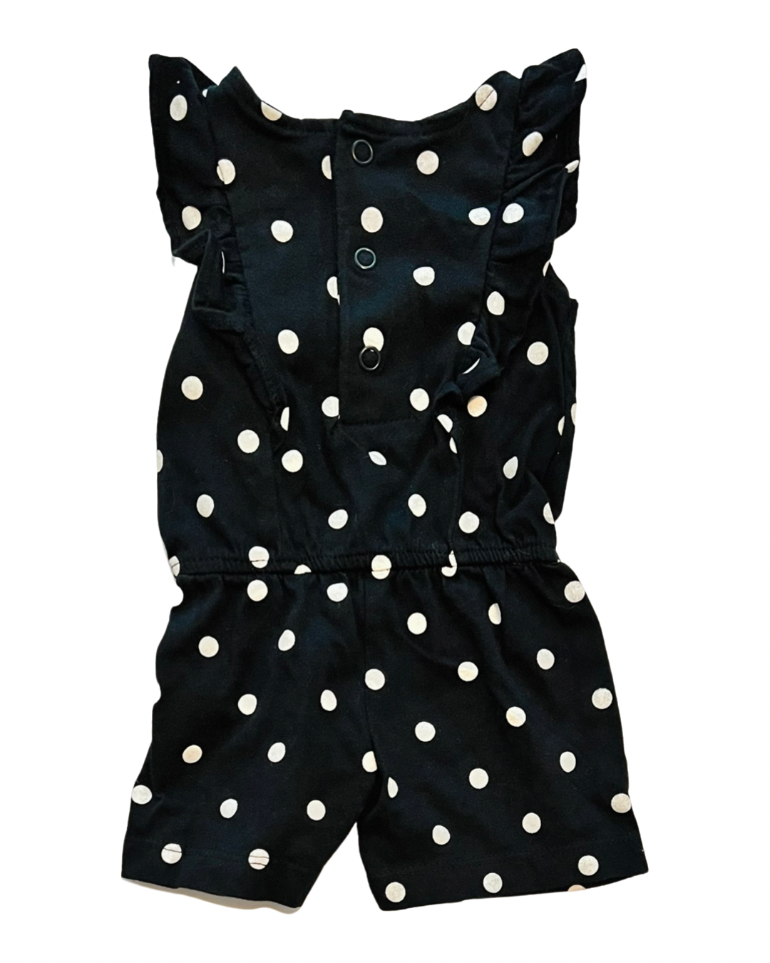 Newborn Baby Girl Black Polka Dot Carters Romper Bubble