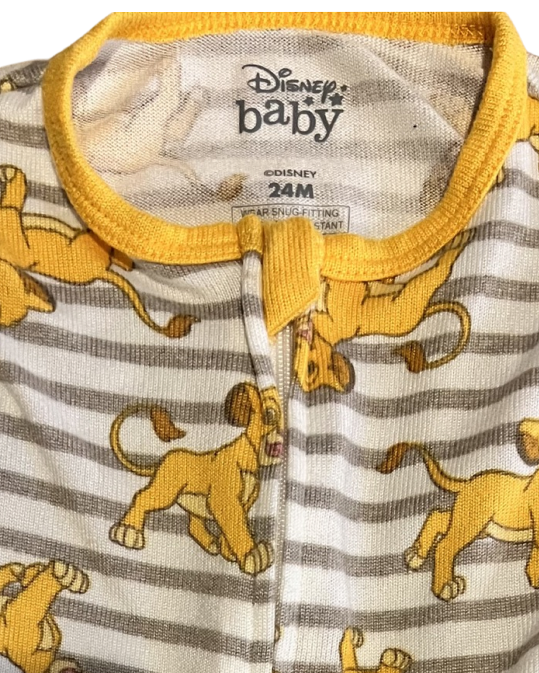 24M Baby Boy / Girl DISNEY Lion King Simba Zip Up Sleeper PJs