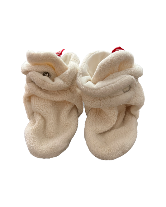 6-12M Baby Boy / Girl Cream Zutano Booties Slippers