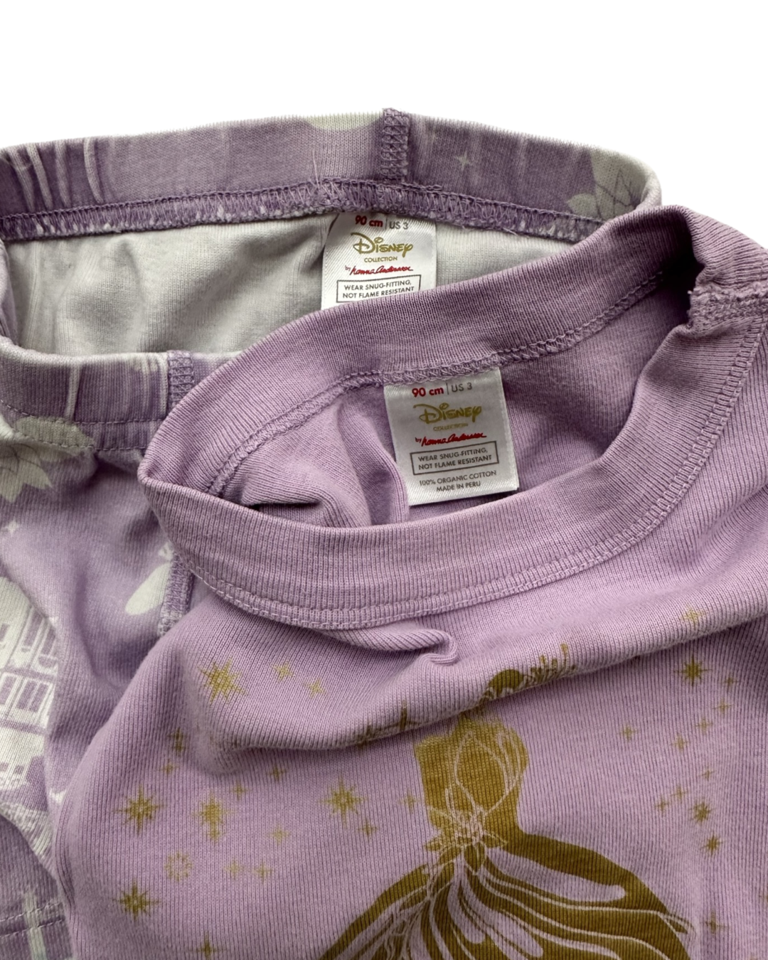 3T Toddler Girl Disney Hanna Andersson Purple Princess Tiana PJs Shorts & Top