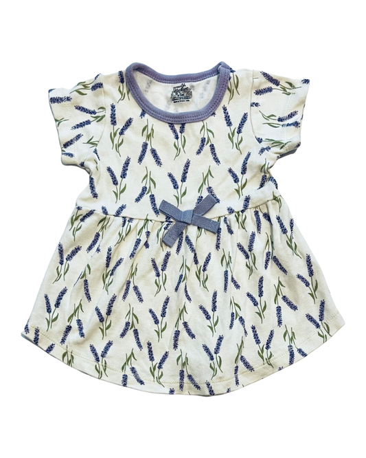 0-3M Baby Girl Purple Touched By Nature Organic Cotton Dress