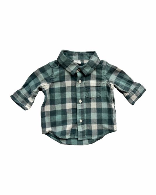 0-3M Baby Boy Baby Gap Gray Flannel Shirt