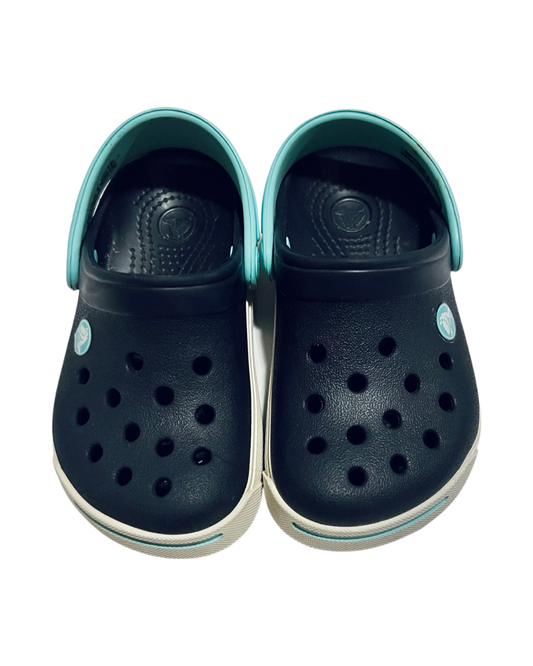 6C Toddler / 7C Toddler Boy Navy Blue & Aqua Crocs