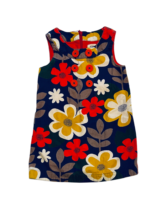 2T Toddler / 3T Toddler Girl Mini Boden Floral Corduroy Pinnie Dress