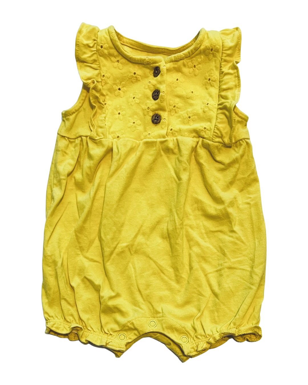 3M Baby Girl Yellow Carters Bubble Romper