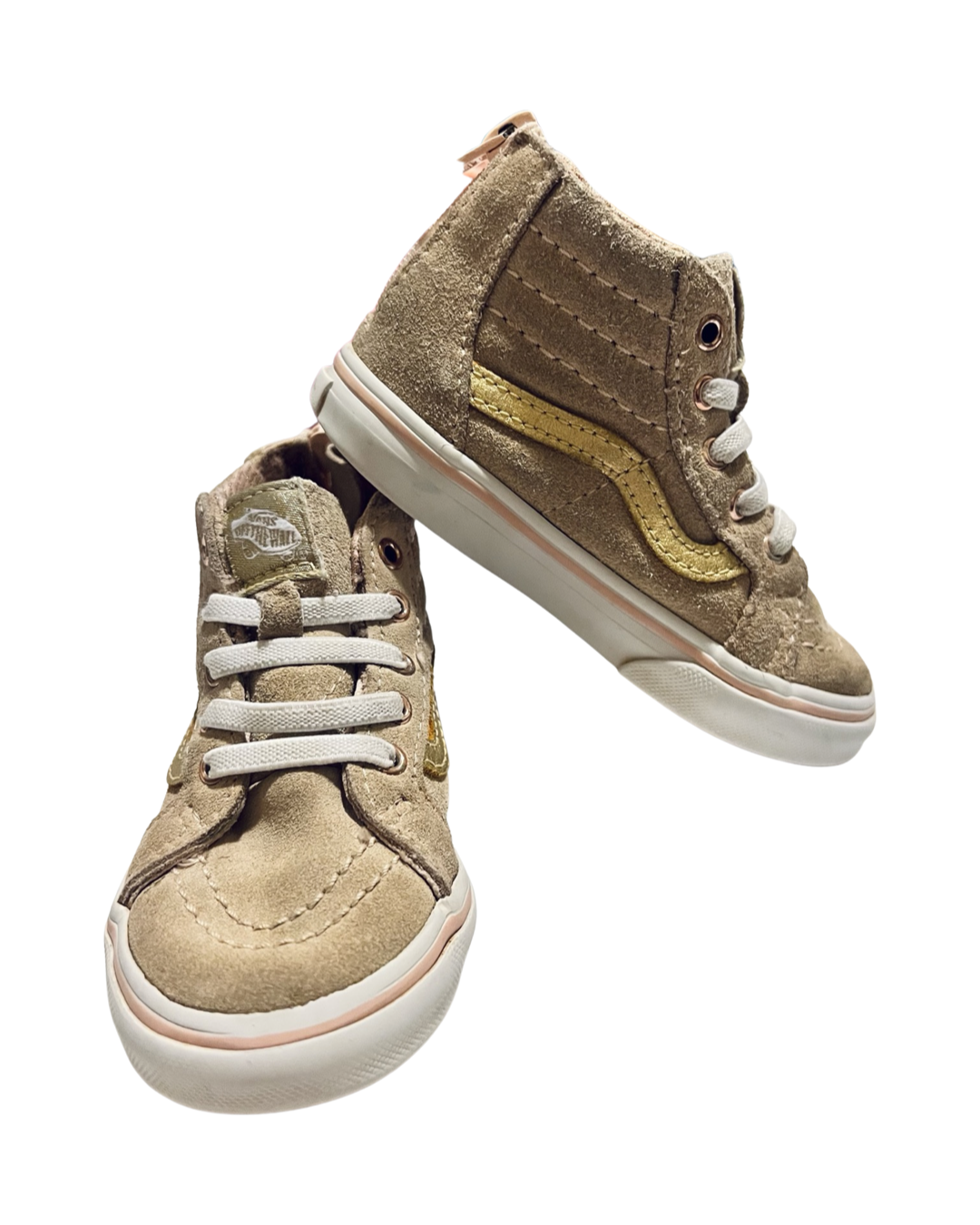 7C Toddler Girl Light Pink / Gold Suede Vans