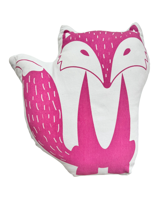 Girls Pink Fox Decorative Pillow