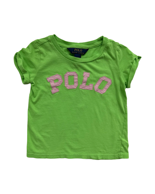 4T Toddler Girl Ralph Lauren Polo Green / Pink T-Shirt Top