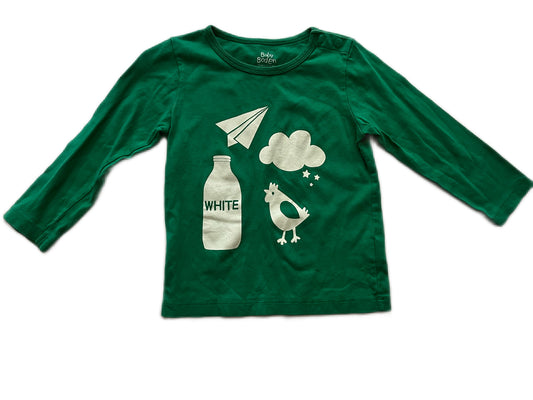 18M-24M Baby Boy Baby Boden Green Long Sleeve Shirt