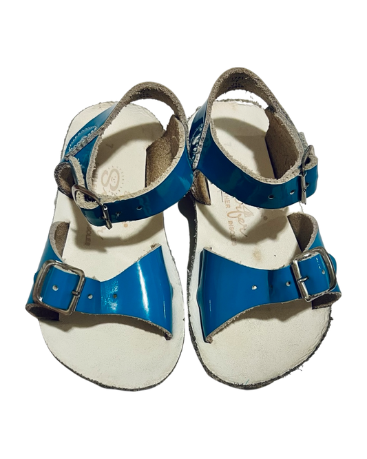 7C Toddler Girl Blue Leather Sun Sans Saltwater Sandals