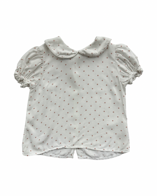 4T Toddler Girl Bella Bliss Peter Pan Collar Polka Dot Top