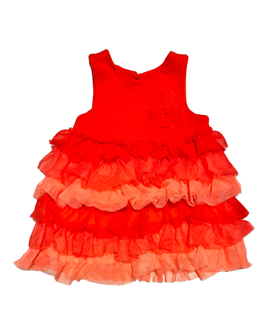 3M Baby Girl Coral Ruffle Bottom Cherokee Dress