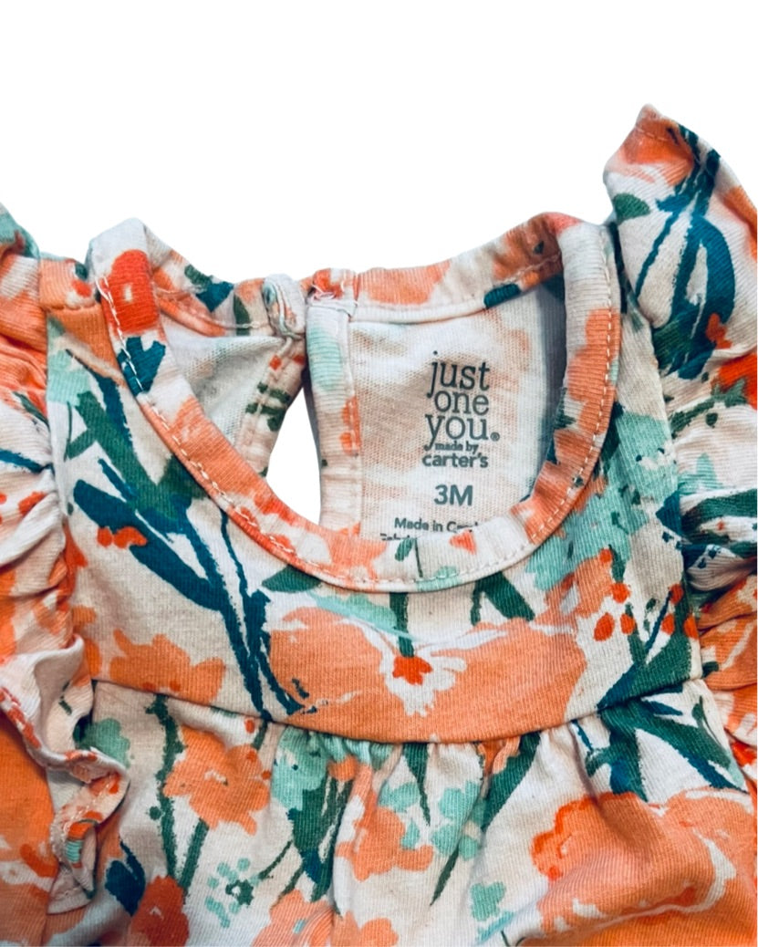 3M Baby Girl Coral Floral Carters Top