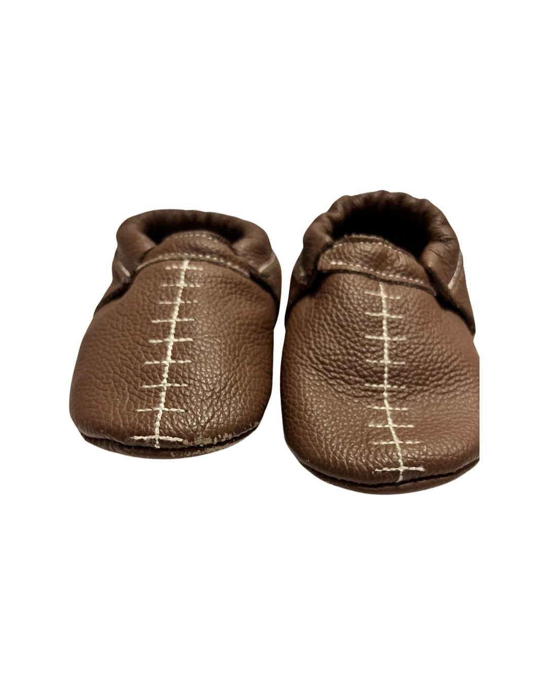 8C Toddler Boy Brown Leather Football Moccasins BirdRock Baby