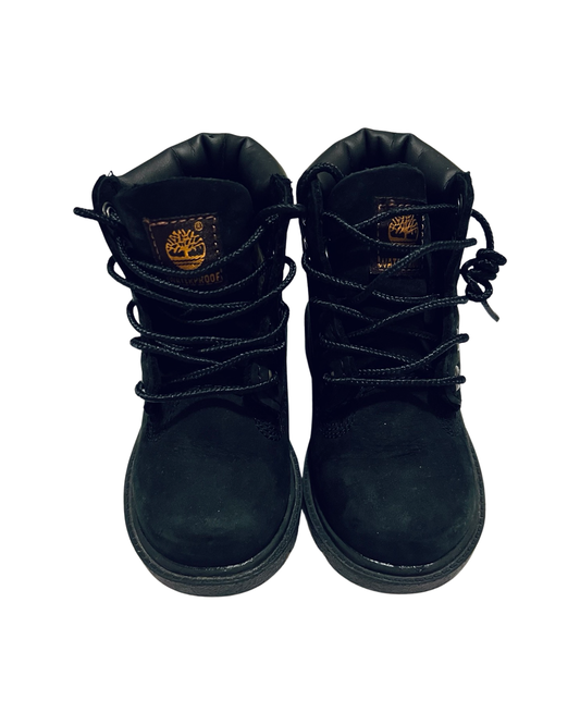 6C Toddler Boy / Girl Black Leather Timberland Boots