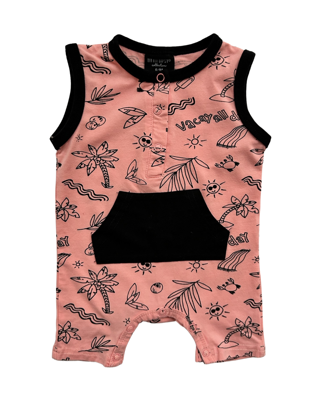 6-9M Baby Boy Little Bipsy Summer Vacay All Day Romper