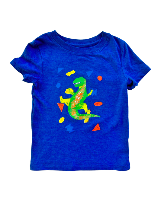 2T Toddler Boy Cat & Jack Blue Dinosaur T-Shirt Top