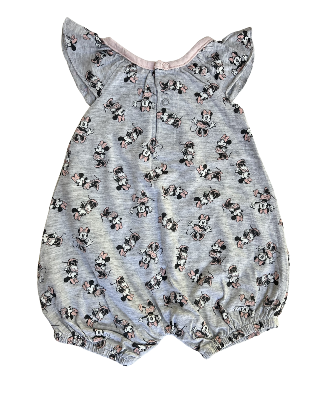 0-3M Baby Girl DISNEY Minnie Mouse Gray Romper