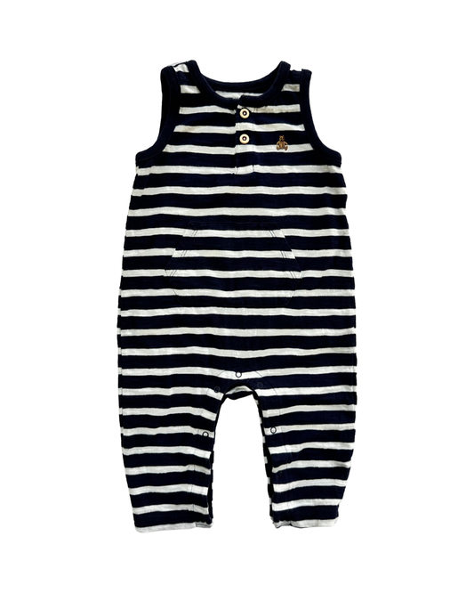 6M-12M Baby Boy Navy / White Striped Baby Gap Romper