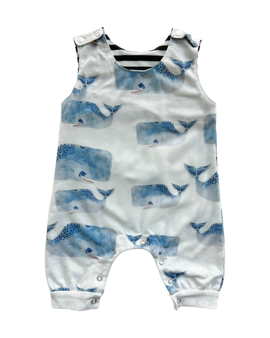 6M-12M Baby Boy Boutique Whale Romper