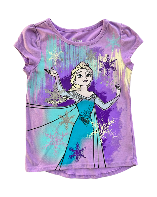 4T Toddler Girl Disney Frozen Elsa Purple Shirt Top