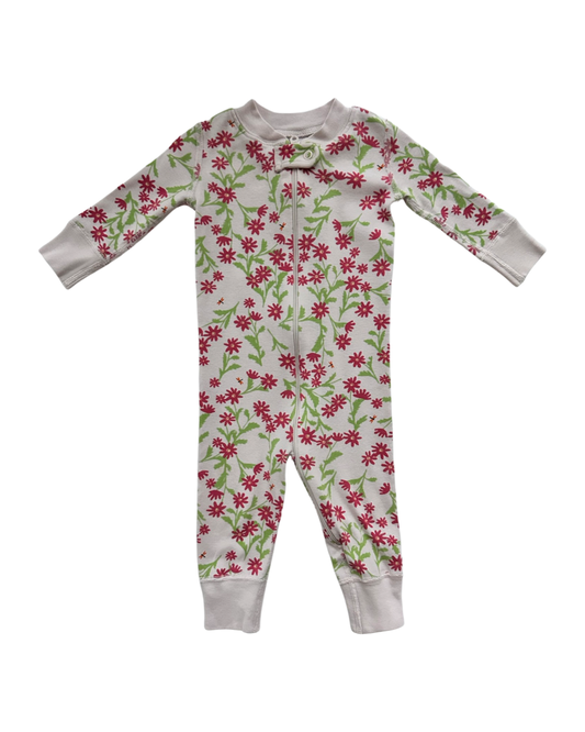 6-9M Baby Girl Hanna Andersson Pink Floral Sleeper PJs