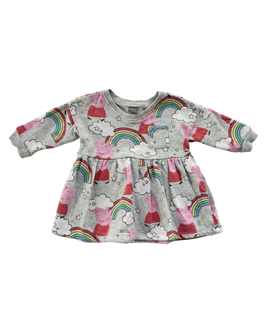 6-9M Baby Girl Peppa Pig Rainbow Sweatshirt Dress