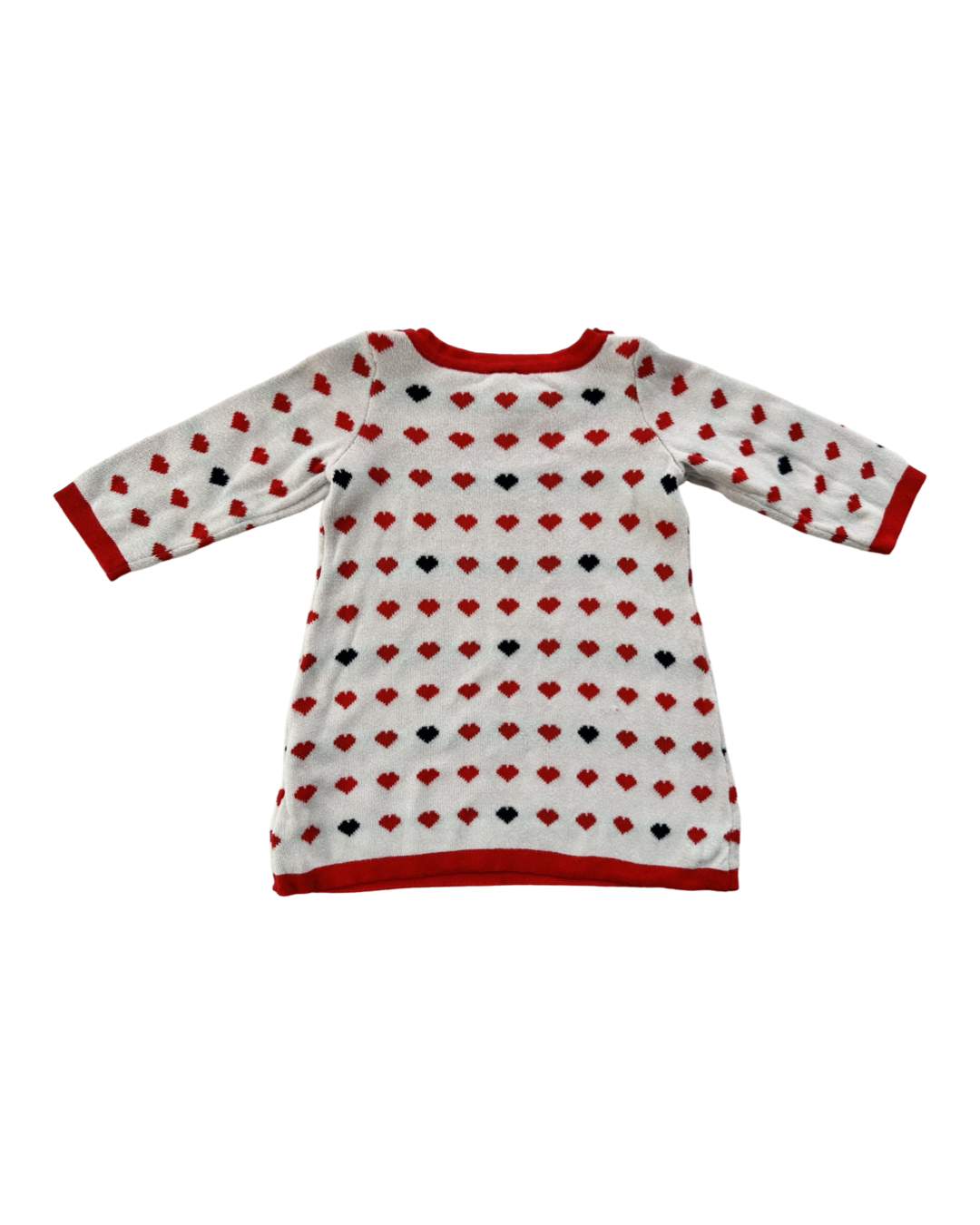 6-12M Baby Girl Janie & Jack Red / Blue Heart Sweater Dress