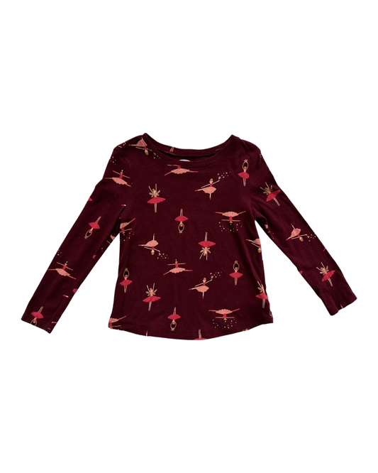 4T Toddler Girl Old Navy Maroon Ballerina Long Sleeve Top